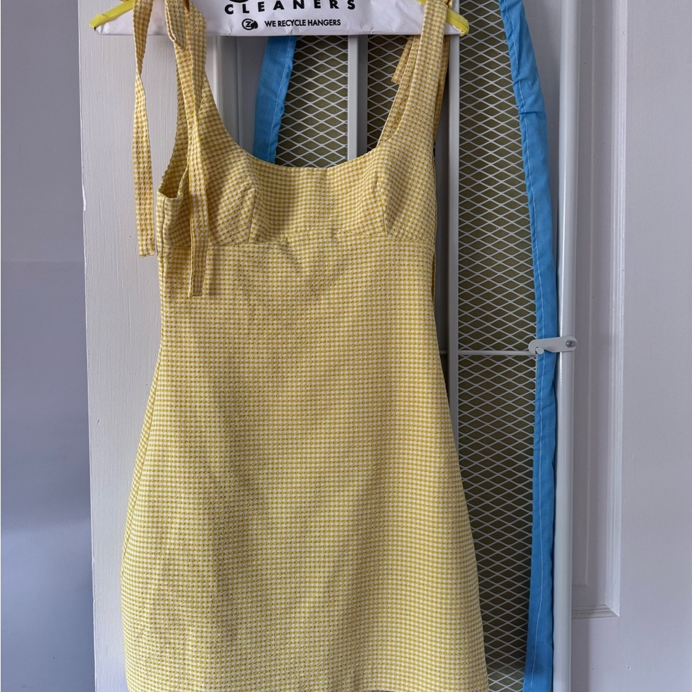 Zara Yellow Checkered Mini Dress